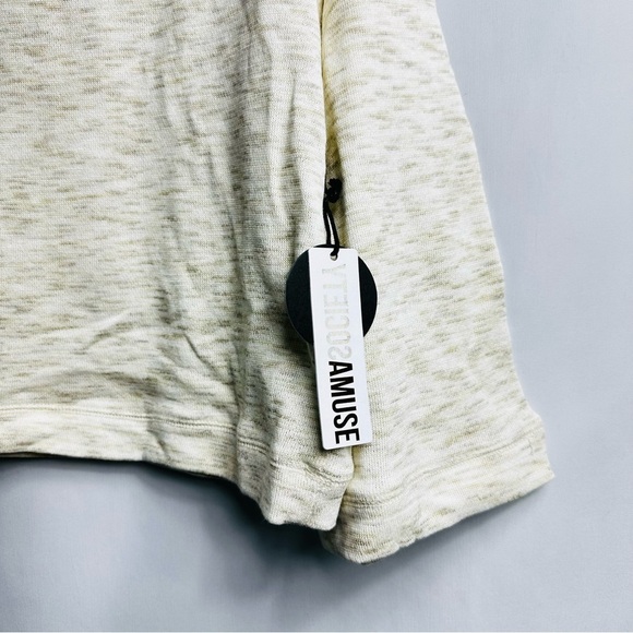 NWT Amuse Society Sz M Cream Out of Office Long Sleeve Knit Pullover Sweater - Picture 4 of 8